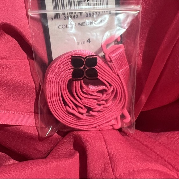 NWT BCBGMaxAzria Size 4 Strapless Cocktail Dress Mini Bow Sheath Neon Pink y2k - Picture 7 of 11